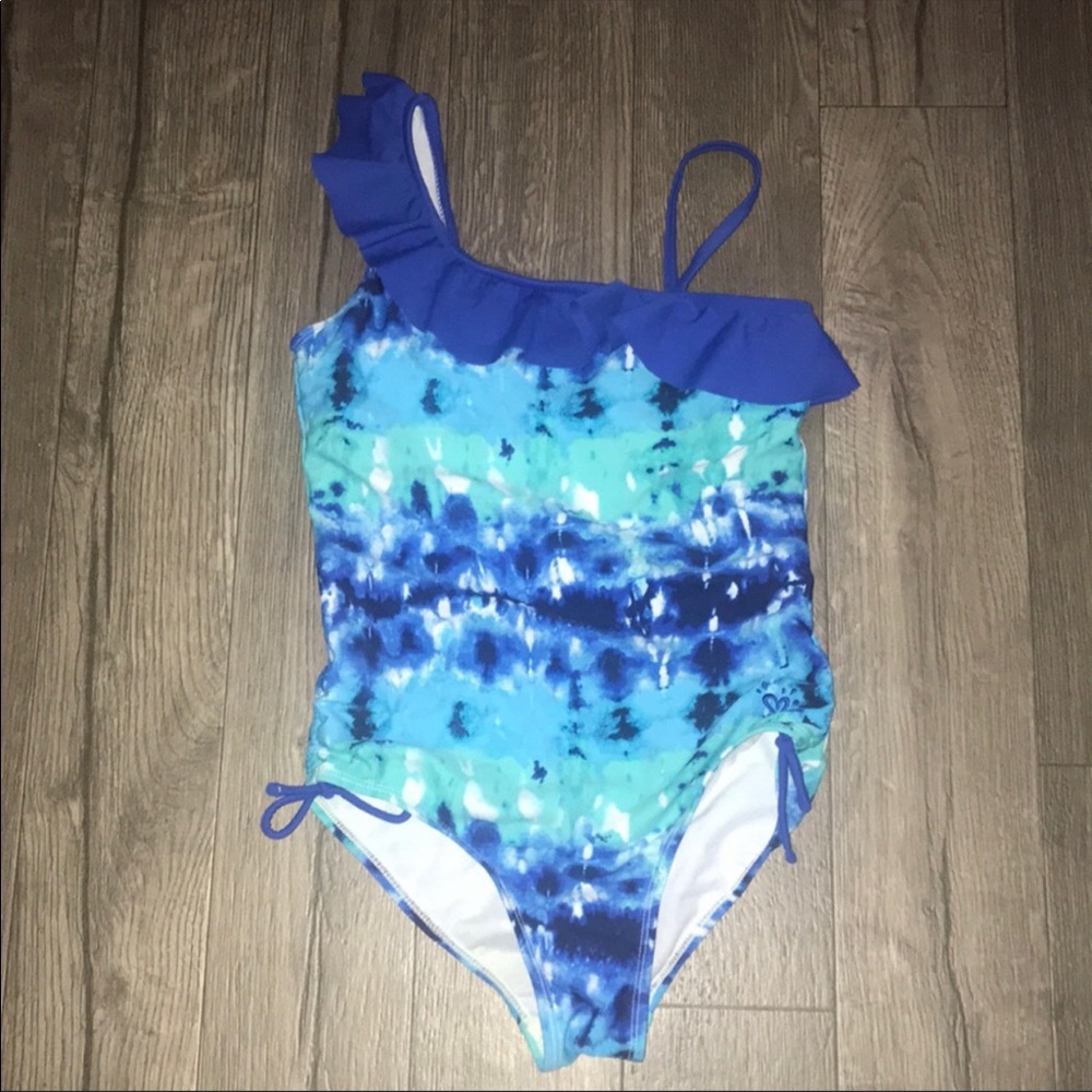 Justice,girls mixed blues swimsuit.size 10.